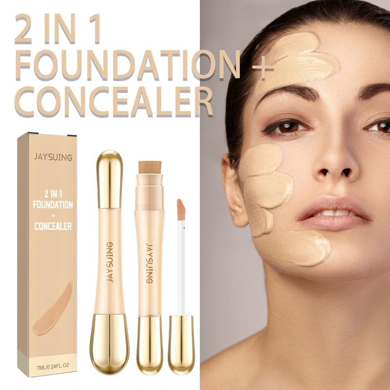 Jaysuing Double-Ended Concealer 7ml Natural Concealer Long-Lasting Makeup Invisible Pore Concealer Flawless Foundation