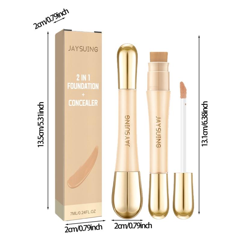 Jaysuing Double-Ended Concealer 7ml Natural Concealer Long-Lasting Makeup Invisible Pore Concealer Flawless Foundation