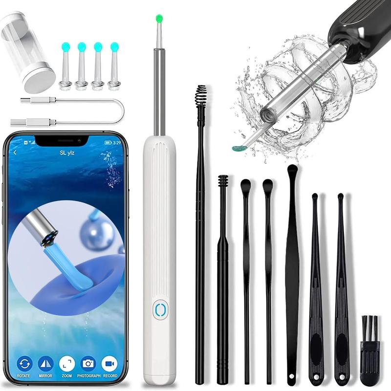 Ear Wax Removal Tool Kit, 1 Box Ear Cleaner with Camera & Accessories, Ear Wax Removal Tool Suitable for Iphone, Ipad, Android Smartphones