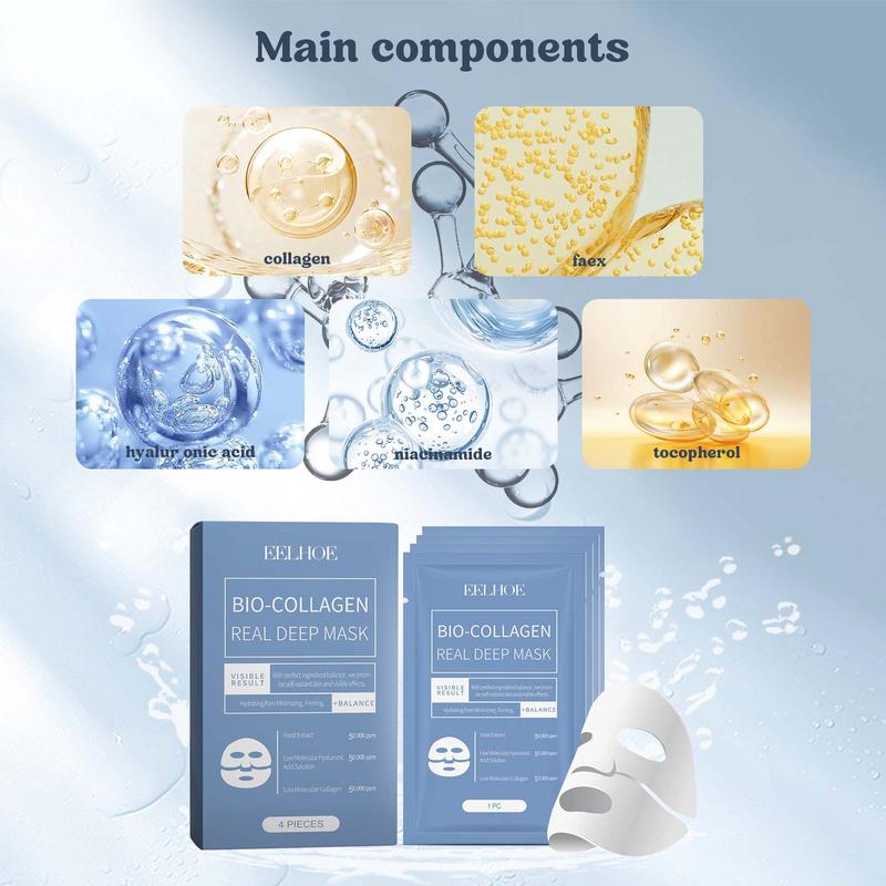 5 Sets of 20 Bio-Collagen Face Mask, Deep Mask, Collagen Face Mask for Lifting, And Moisturizing Hydrating Skincare Unisex Moisturize Moisture