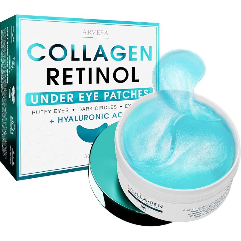 Under Eye Patches For Puffy Eyes And Dark Circles - Retinol Collagen Under Eye Masks - Reduce Wrinkles &   Bags - Skin Treatment Pads - Anti Aging Moisturizer Mask For Women Gift - 60 Eye Gel Pads Hyaluronic Gentle Hyaluronic Acid Nourishing Smooth Co