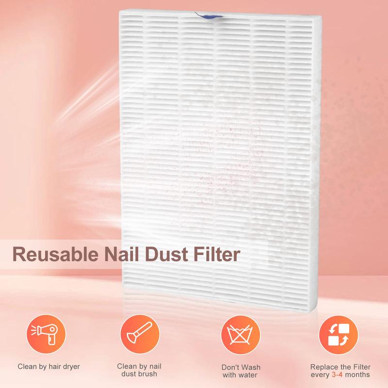 Professional Nail Dust Collector, Low Noise Nail Dust Cleaner, Nail Art Cleaning Tool, Manicure & Pedicure Tool for Home & Salon Use, Nail Supplies