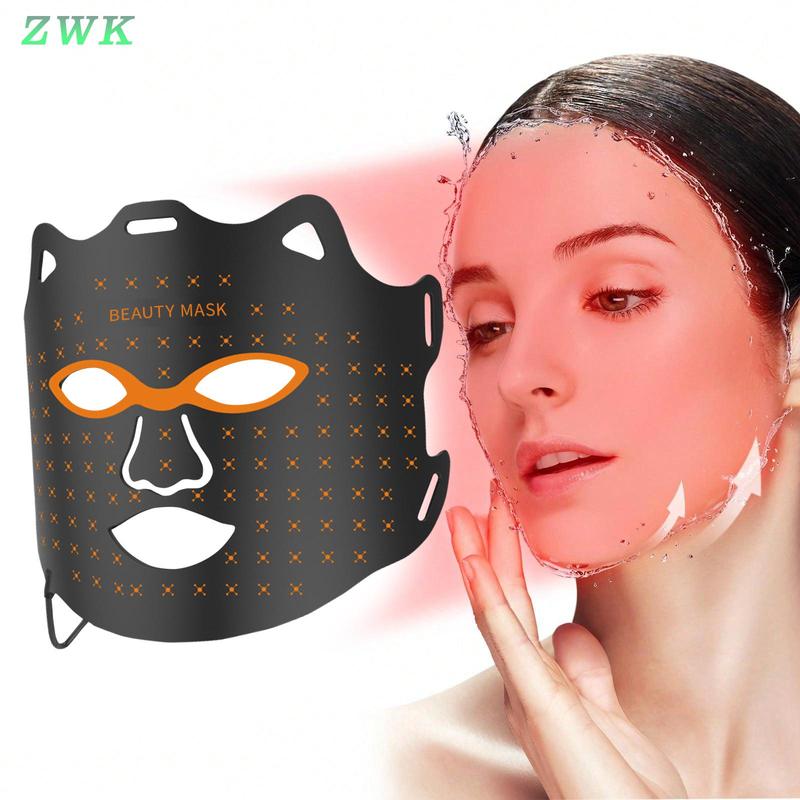 Portable Silicone LED Skin Care Mask, 1 Count Comfortable 7 Color Light Facial Mask, Men And Women Skin Care Gospel