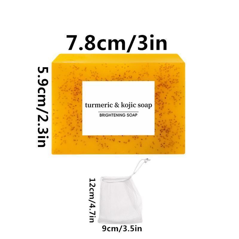 3PCS Lemon Turmeric & Kojic Acid Brighetning Soap, Dark Spot Remover, Kojic Acid Soap Comfort Cleanser