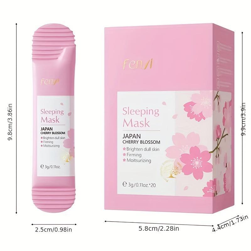 Sakura Sleeping Mask, 20pcs box Moisturizing Facial Mask, Hydrating Facial Skin Care Mask, Daily Skincare Product for Women & Men