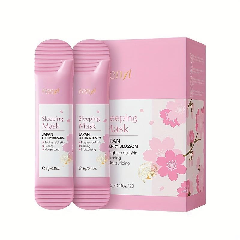 Sakura Sleeping Mask, 20pcs box Moisturizing Facial Mask, Hydrating Facial Skin Care Mask, Daily Skincare Product for Women & Men