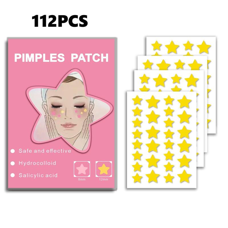 Invisible Star Shaped Pimple Cover Patch, 112pcs Acne Cover Patch, Hydrocolloidal Pimple Patch, Cleanser for Ance-prone Skin for Women & Men