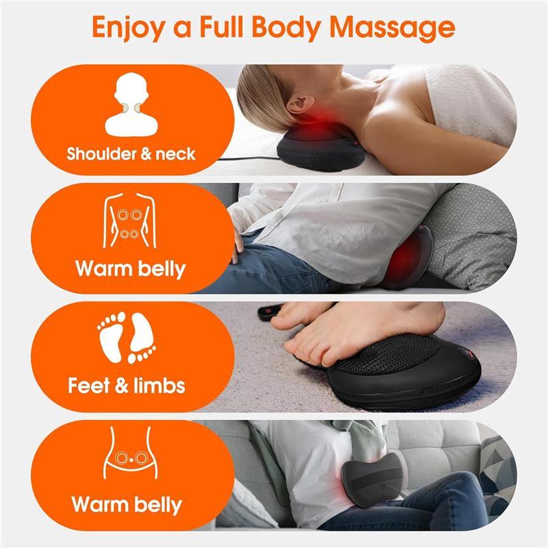 Back and Neck Massager with Heat,Shiatsu Neck Back Massager Pillow,3D Deep Massager for Whole Body Muscle at Home Car | Christmas gift