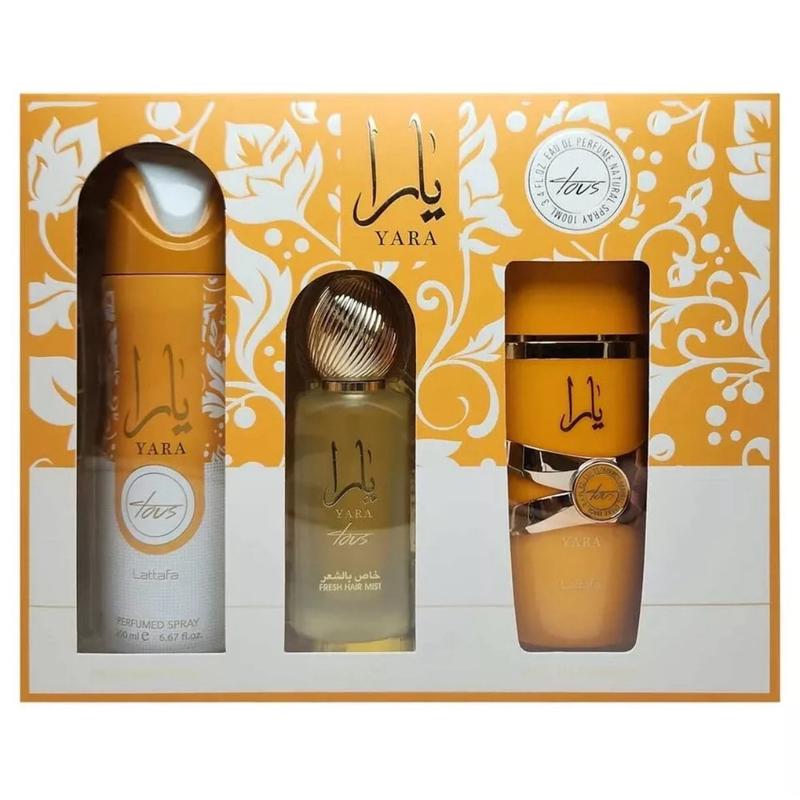 Lattafa Yara Tous 3pc Set: 3.4oz EDP Spray + 1.7oz Hair Mist + 6.7oz Body