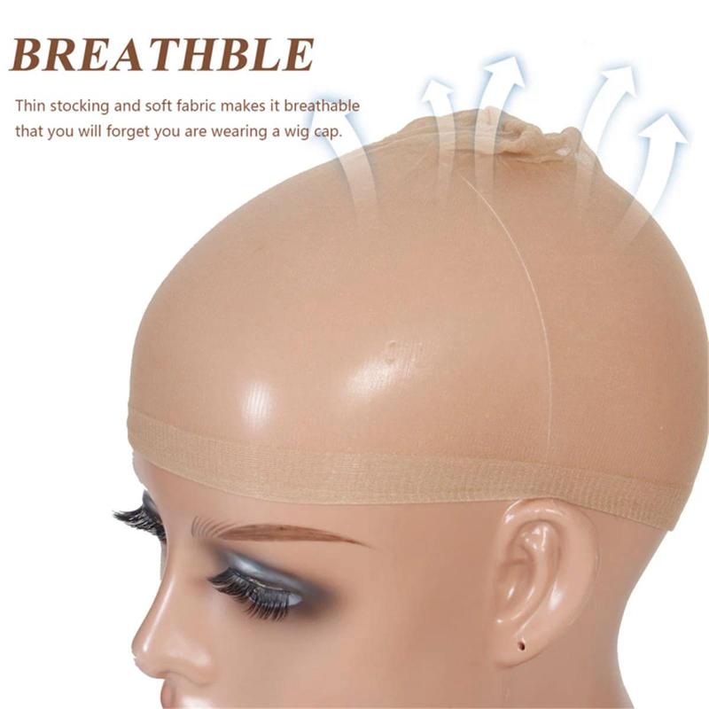 Megalook 2 Pcs set Invisible and Breathable HD Wig Cap for Human Hair Synthetic Wig Installations Easy to Wear