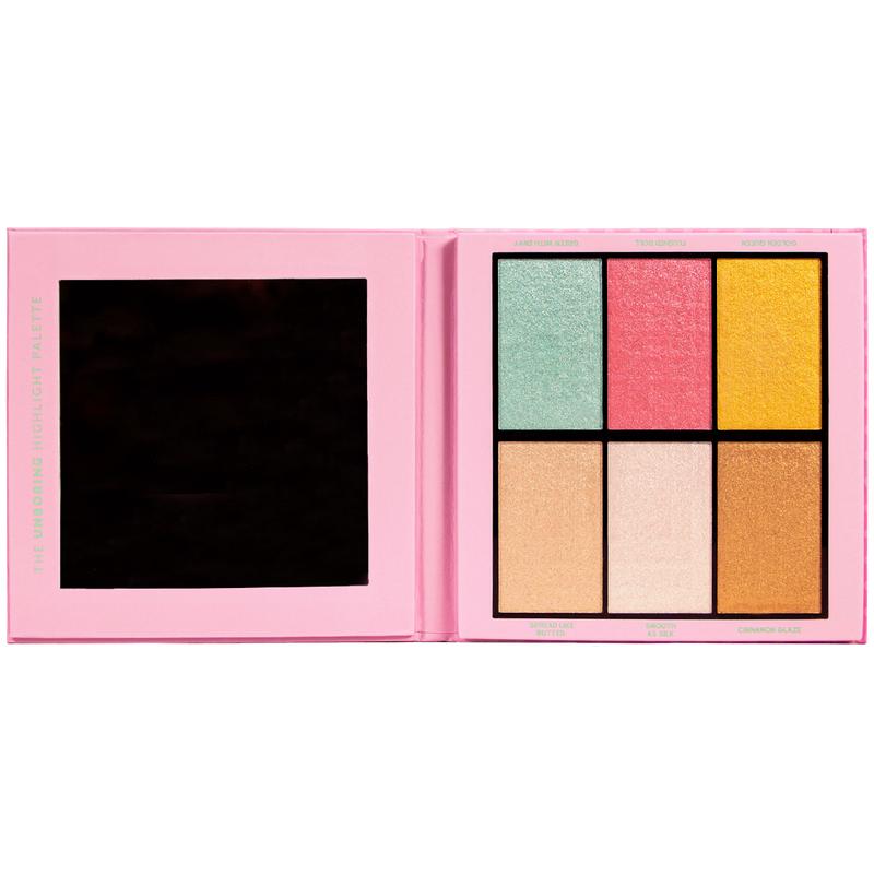 KimChi Chic Drama Queen Cosmetics Highlighter and Blush Palette - 6 Shimmery Colors for Flawless Makeup