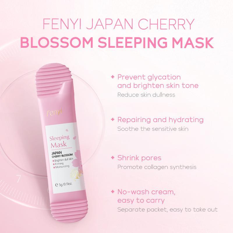 Sakura Sleeping Mask, 20pcs box Moisturizing Facial Mask, Hydrating Facial Skin Care Mask, Daily Skincare Product for Women & Men