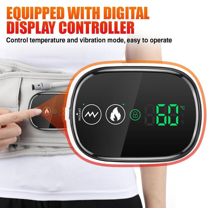 Electric Waist Massager, Vibration 3-speed Hot Compress Menstrual Uterus Waist Massage Belt, Waist Support Massager, Personal Care Appliances for Home & Travel Chrismas Gift