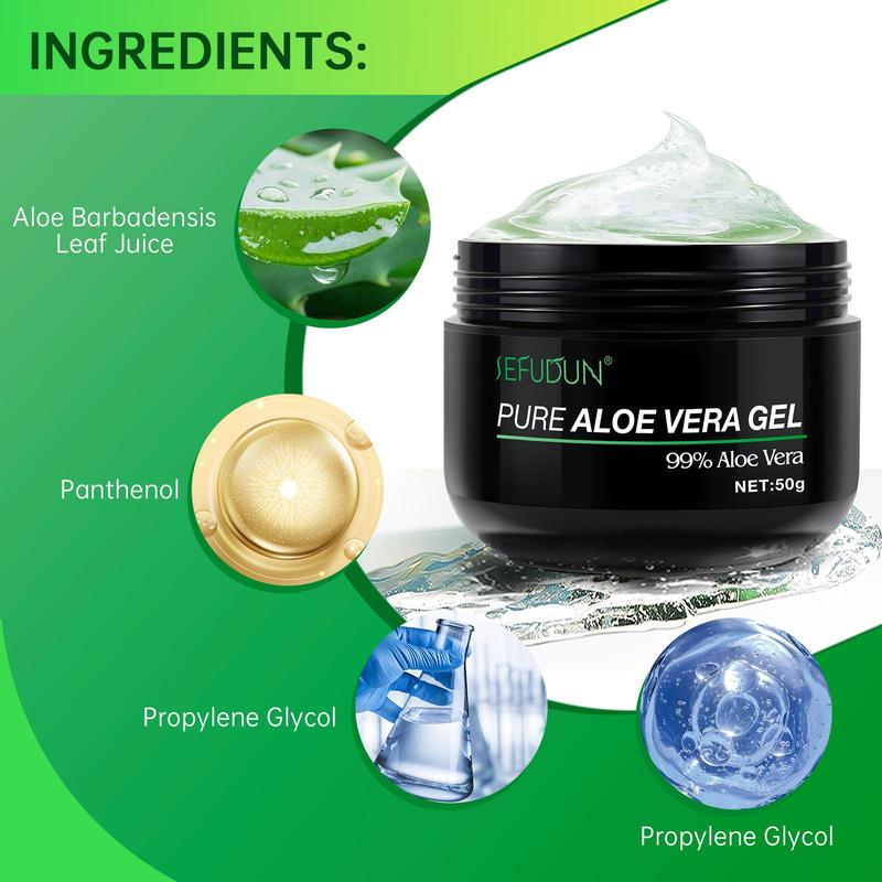 Pure Aloe Vera Gel, 1 Box Moisturizing Body Cream, Hydrating Body Lotion for Soothing Skin, Sun Care Product for Women & Men