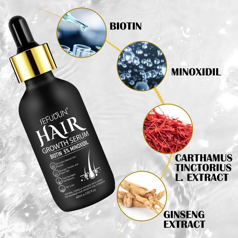 Sefudun Hair Thickening Serum 60ml - Minoxidil 5% & Biotin for Thicker, Longer, Fuller Hair Comfort Hair Care