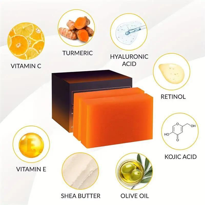 Kojic Acid Dark Spot Remover Soap Bar, 1 Count Natural Body Soap for Women & Men, Gentle Soap for Moisturizing Skin