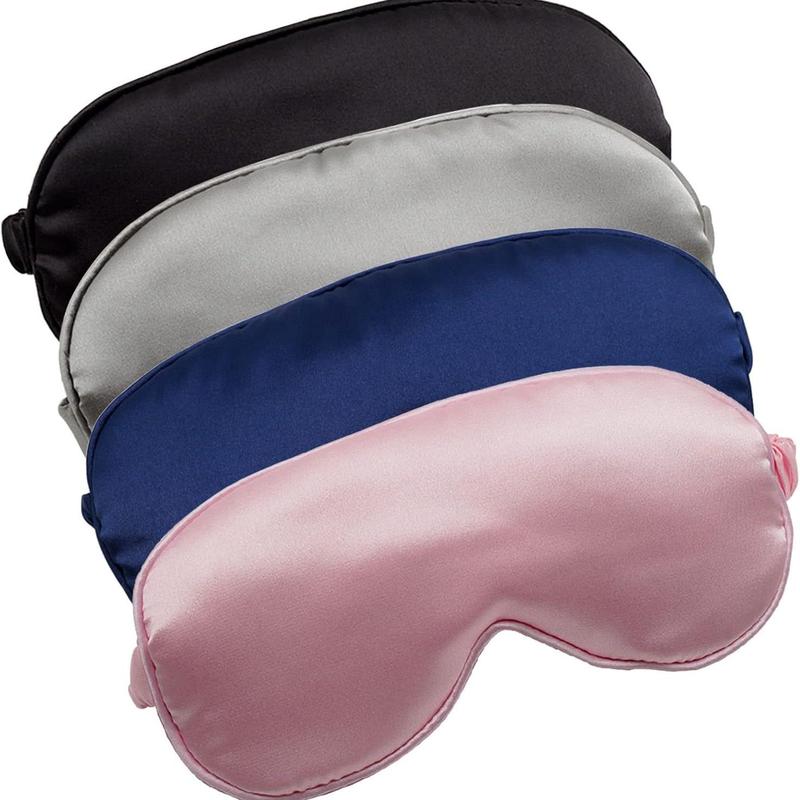 Double-sided Silk Eye Mask, 4 Counts set Breathable & Blackout Eye Cover for Sleep, Eye Care Mask for Home & Travel