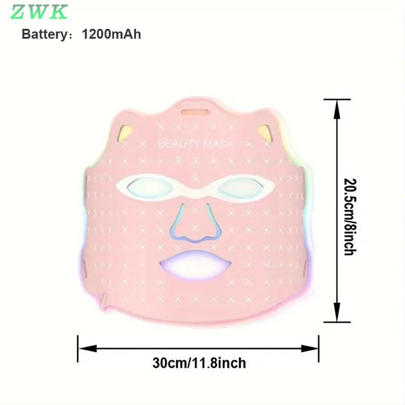 Portable Silicone LED Skin Care Mask, 1 Count Comfortable 7 Color Light Facial Mask, Men And Women Skin Care Gospel