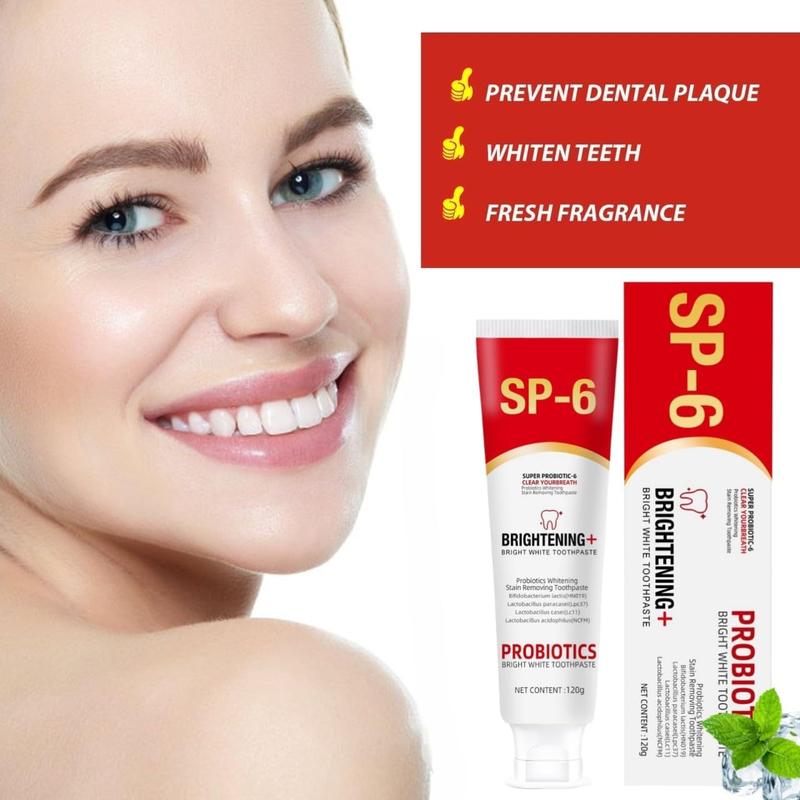 2Pcs sp-6 Ultra whitening Toothpaste, Super sp6 brightening Oral probiotic Pasta Dental, SP 6 Toothpaste, Ultra Whitening Toothpaste Sp - 6, Deep Cleaning Care Toothpaste, Fresh Breath