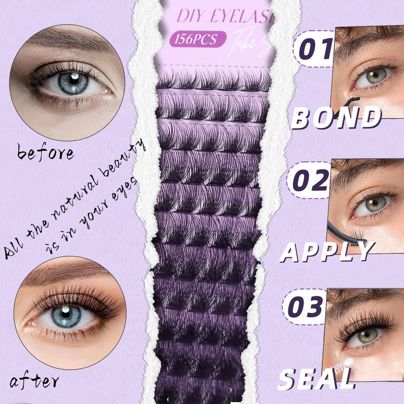 Lash Extension Kit for Beginners, 280pcs DIY Lash Extension Kit, 30D+40D 9-16 Mixed Lash Clusters Kit C Curl Lash Kit with Lash Bond and Seal Individual Lashes Kit for Eyelashes Extensions (KIT, 30D+40D-C-9-16MIX) Makeup Cosmetic