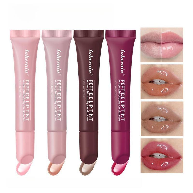 The Peptide Lip Tints,Moisturizing Hydrating Tinted Lip Oil, Long-Lasting Jelly Lip Plump,  Lightweight Nourishing Glossy Lipgloss Lipstick peptide lip