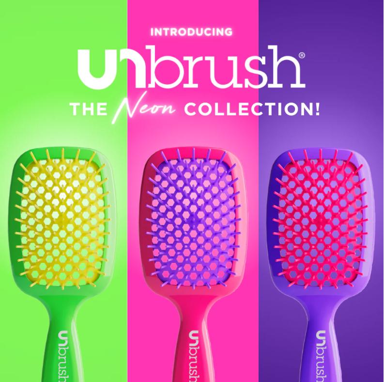 Unbrush Detangling Hair Brush Neon Collection (3 Brushes)