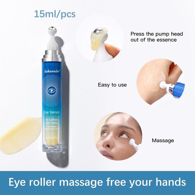 Summer Roll-on Type Eye Cream, Moisturizing Eye Cream, Caffeine Eye Serum, Hydrating Nourishing Skin Care Gel, Under Eye Roller Cream Eye Care Lotion for Women and Men, Eye  Skincare