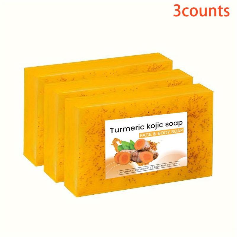 Turmeric Lemon Curd Soap Bar, 3 Counts set Deep Cleansing & Nourishing Soap Bar, Moisturizing Skin Care Product for Men & Women