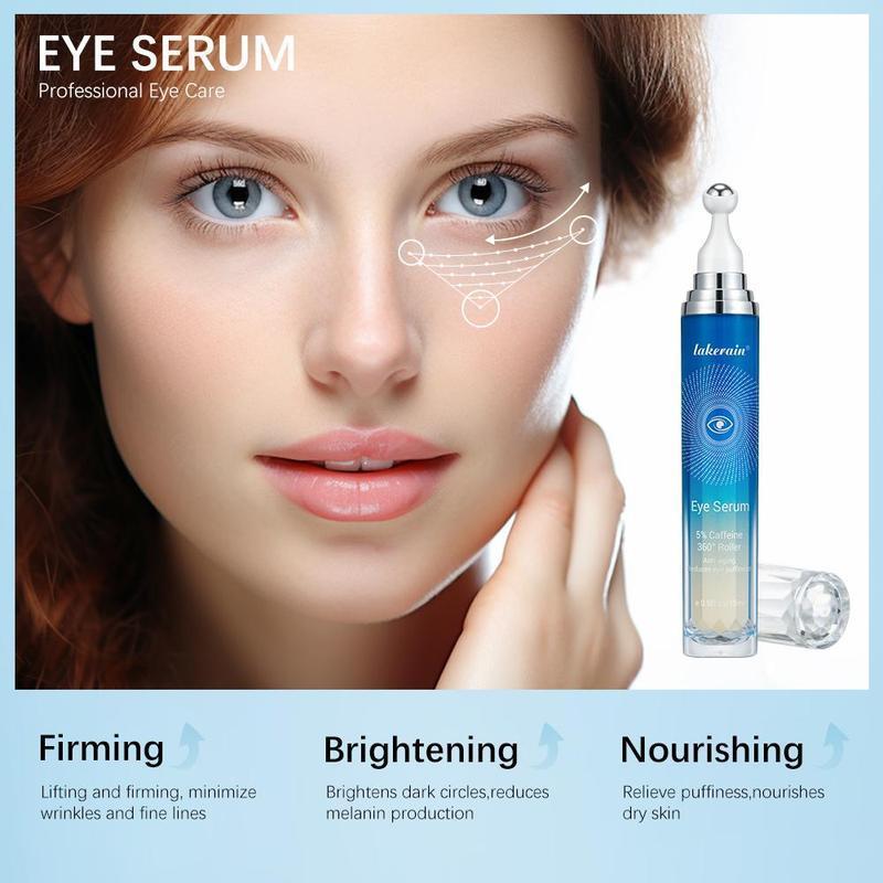 Summer Roll-on Type Eye Cream, Moisturizing Eye Cream, Caffeine Eye Serum, Hydrating Nourishing Skin Care Gel, Under Eye Roller Cream Eye Care Lotion for Women and Men, Eye  Skincare