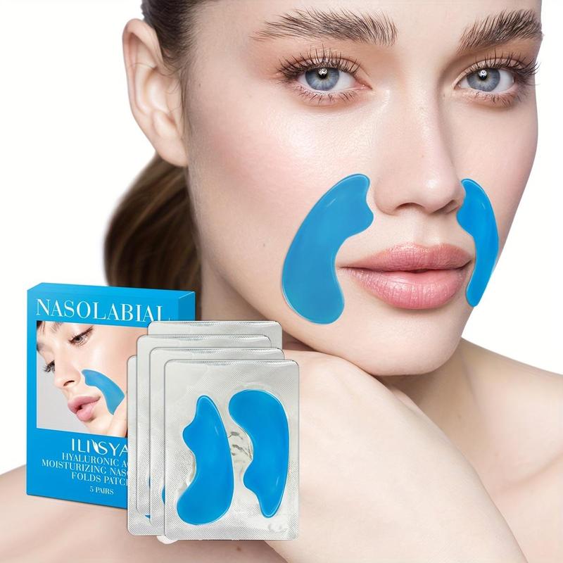 Hyaluronic Acid Face Patches, 5 Pairs box Moisturizing Face Lines Soothing Patches, Hydrating Face Stickers, Face Masks for Women & Men, Christmas Gift