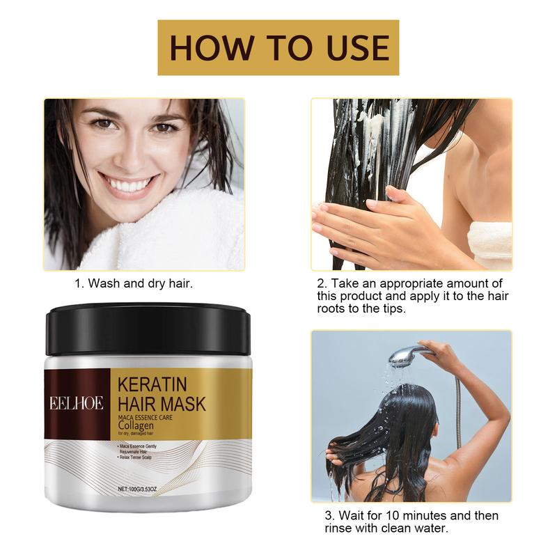 EELHOE Hair Mask - Repair and Moisturize Damaged Hair, Prevent Dryness, Split Ends and Tangles, and Hair Loss - Comfort, Skincare Conditioner Haircare