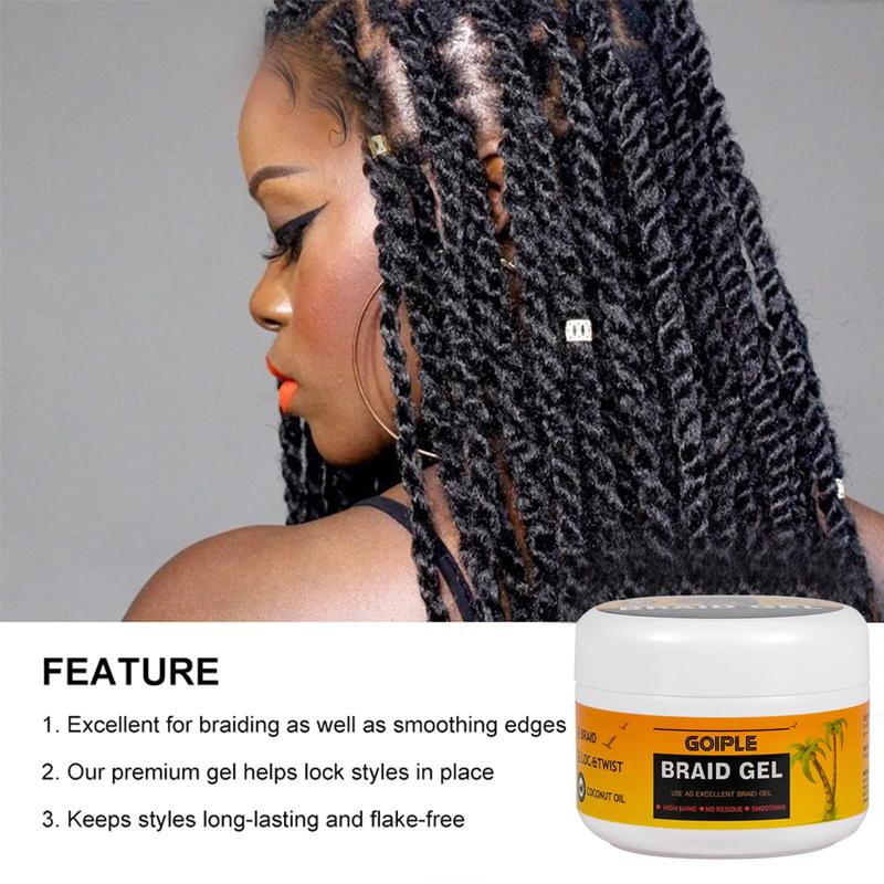 Strong Hold Braiding Gel 8.8OZ - Tames Frizz, High Shine, No Flake, Edge Control for Twists, Locs, and Cornrows(Pineapple)