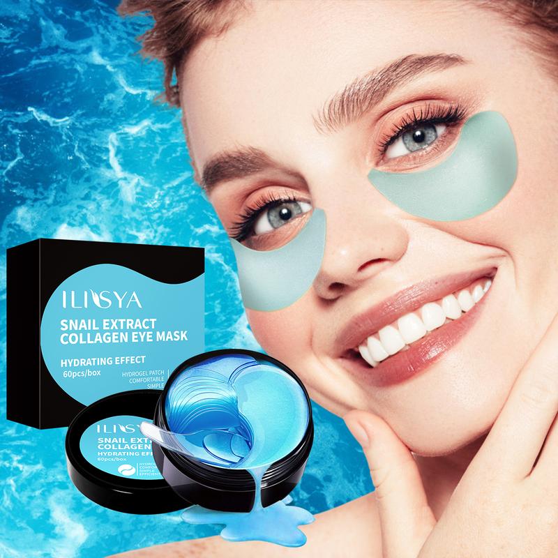 1 box, 60 pieces of Blue snail eye mask, tighten, moisturize and improve eye lines, suitable for daily eye care, Christmas gift Skin Care