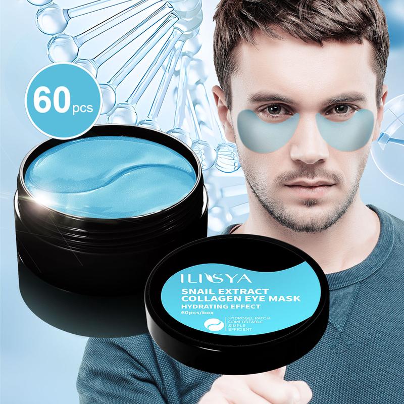 1 box, 60 pieces of Blue snail eye mask, tighten, moisturize and improve eye lines, suitable for daily eye care, Christmas gift Skin Care