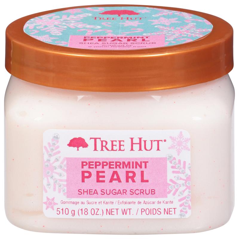 Tree Hut Peppermint Pearl Shea Sugar Exfoliating and Hydrating Body Scrub - 18 oz