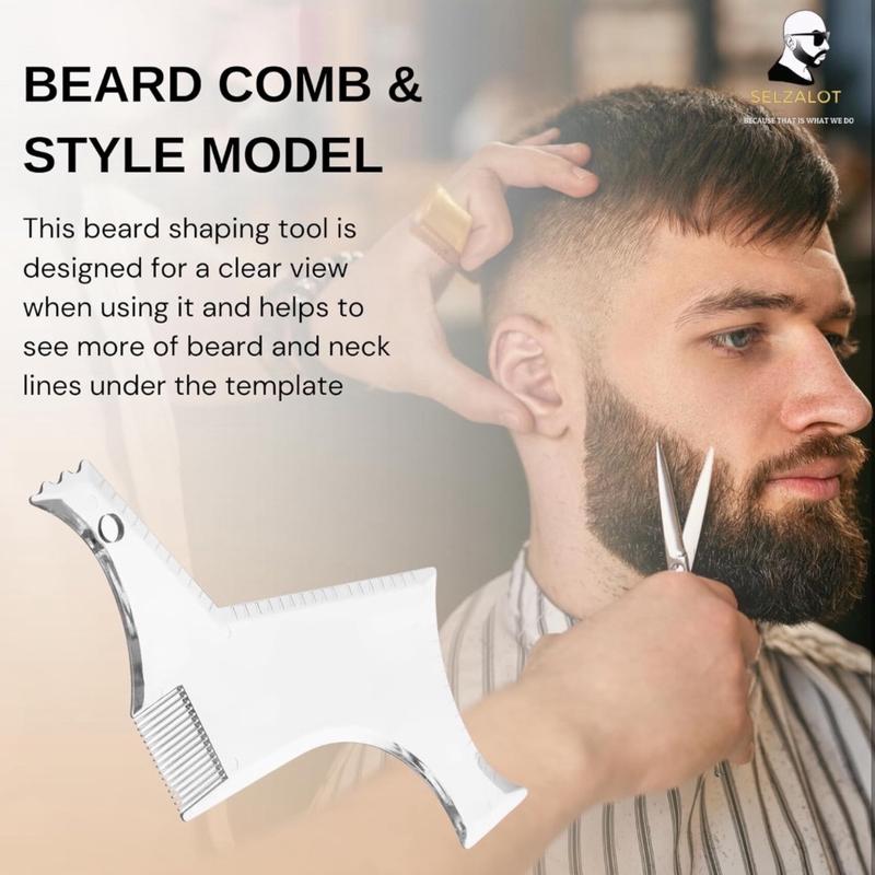 Beard Shaper for Men Beard Lineup Tool for Grooming Beard Guide Shaping Tool for Straight Curve Cut Barber Tool Shaper Haircare Straightener Heatless