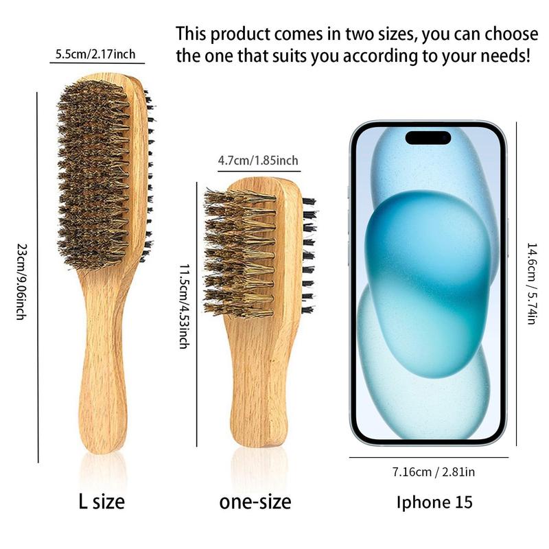 Double-sided Horse Mane Hair Beard Brush, Professional Beard Styling Comb, Hair Styling Comb for Beard Shaving, Christmas Gift