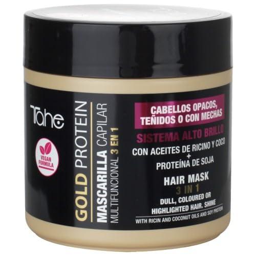 Tahe Gold Protein Small Kit for Colored Hair with Leave On. (Protects and Provides Shine)