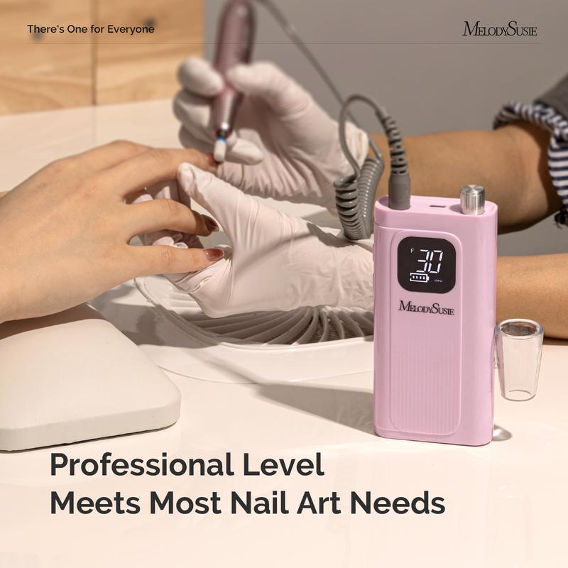 MelodySusie SC300F Electric Nail Drill Professional 30000 RPM, Portable Rechargeable Nail File for Acrylic Nails Gel Polishing Manicure