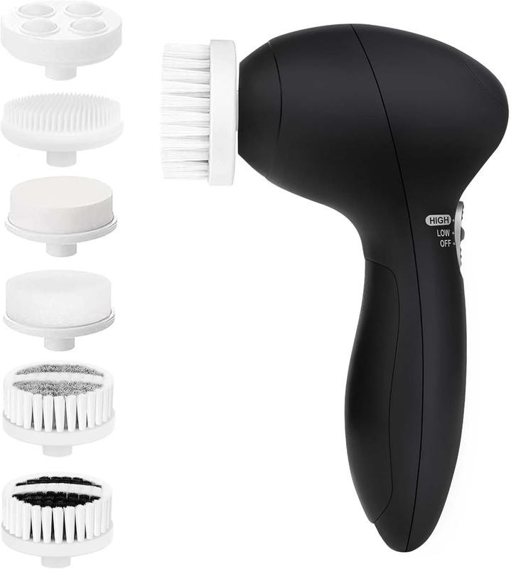 Facial Cleansing Brush  Scrubber:  Electric  Spin Cleanser Brushes with 6 Brush Heads for Deep Cleansing, Gentle , Removing Blackhead, Massaging