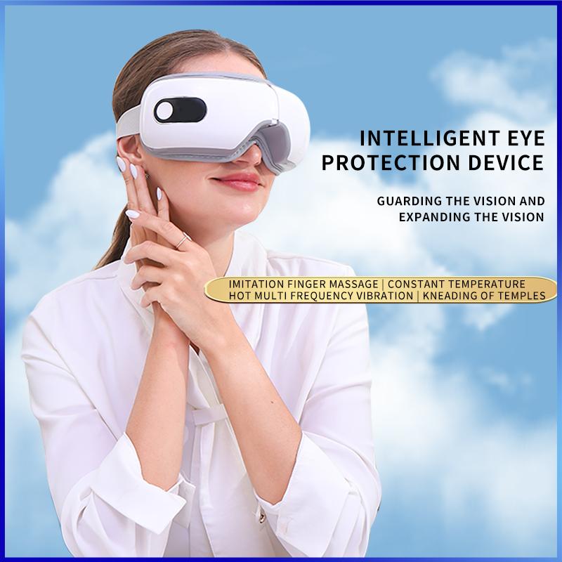 Eye Massager with Heat, Heated Eye Mask with Bluetooth Music for Migraine, Face Massager to Relax, Eye Care Device for Eye Strain, Eye Bags, Dry Eyes, Birthday Gifts