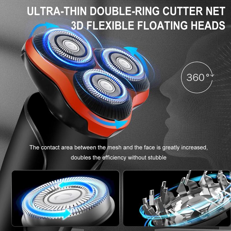 Portable Electric Shaver, 1 Box Rechargeable Rotary Shaver, Beard Shaver, Household Beard Shaver for Men, Men's Grooming Tool