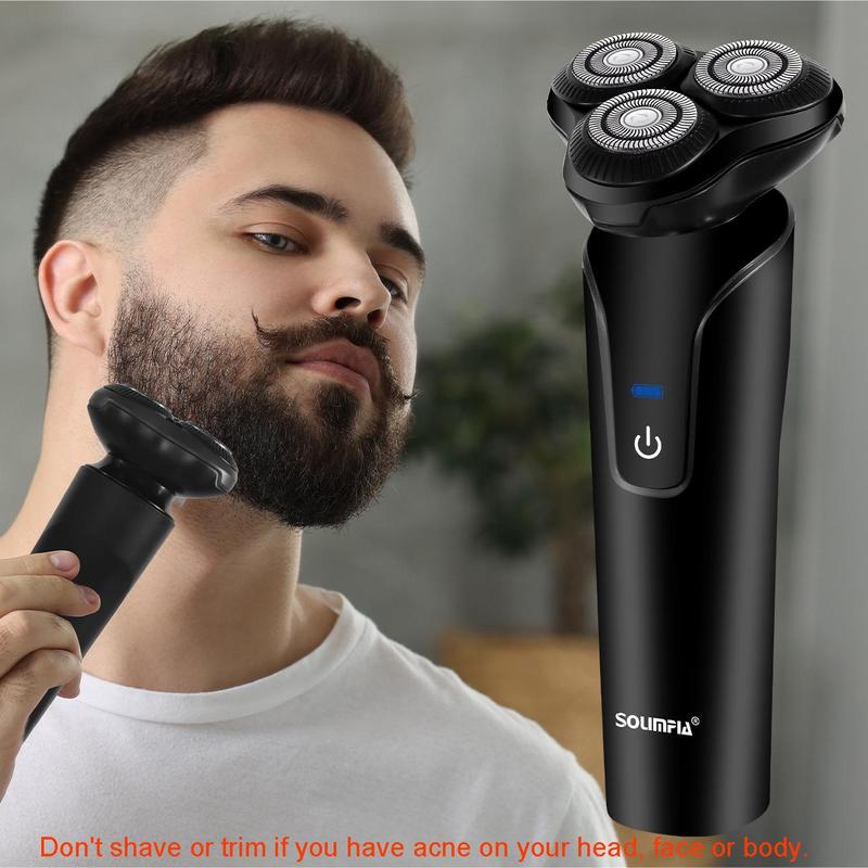 Portable Electric Shaver, 1 Box Rechargeable Rotary Shaver, Beard Shaver, Household Beard Shaver for Men, Men's Grooming Tool