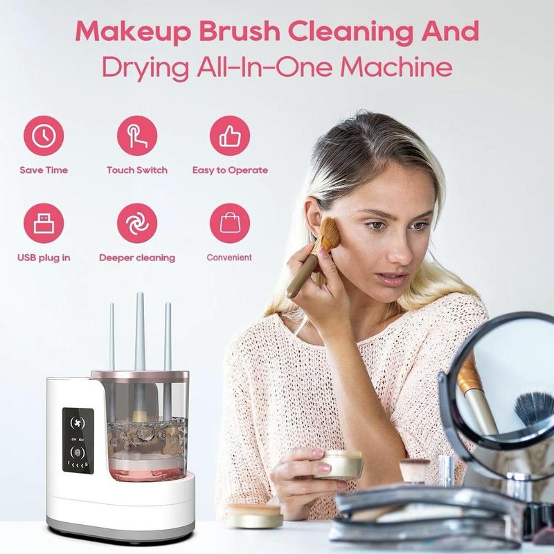 Electric Makeup Brush Cleaning Machine, USB Powered Makeup Brush Drying Machine with UV Lamp & Timer, Makeup Tool for Women