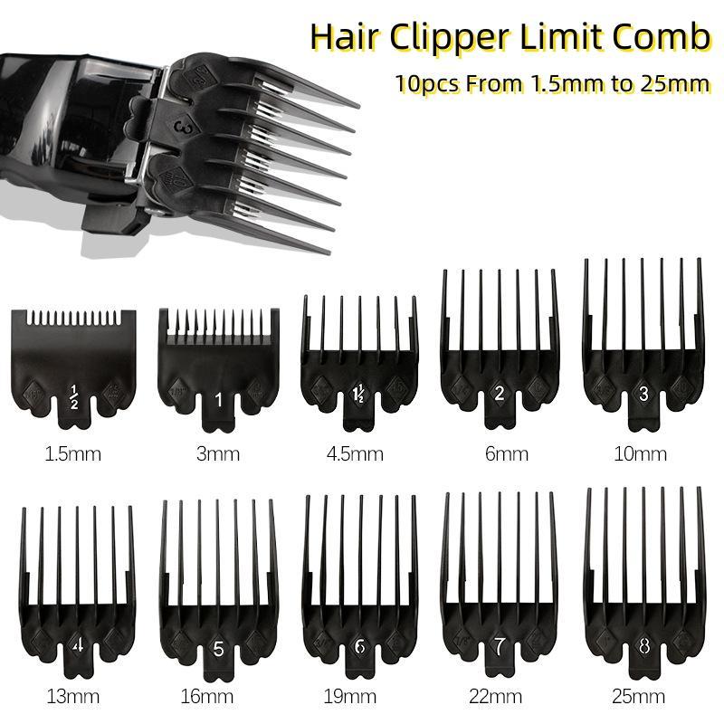 Hair Clipper Guide Comb, 10pcs set Multifunctional Electric Clipper Limit Combs for Gift, Professional Hair Styling Tool for Salon & Barber