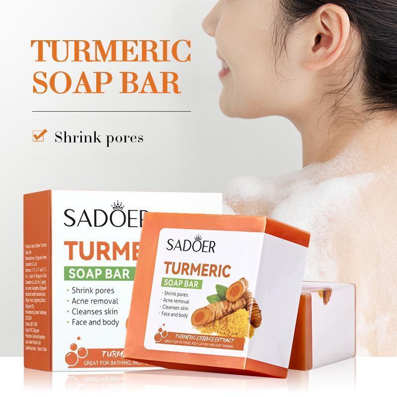 Nourishing Turmeric Soap, 2 Counts set Natural Turmeric Soap Bar, Exfoliating Soap Bar for Face & Body, Moisturizing Body Wash & Soap for Men & Women