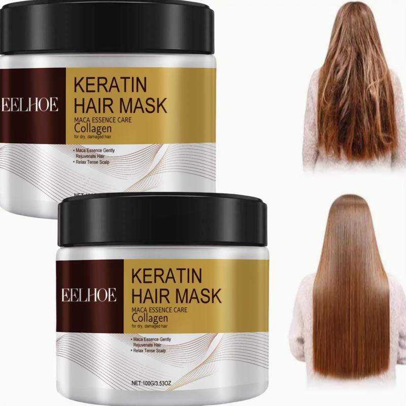 Keratin Hair Mask, 2 Counts set Moisturizing and Nourishing Hair Mask, Hair Care and Styling Products for Dry and Damaged Hair, for Men and Women, Christmas, Christmas Gift