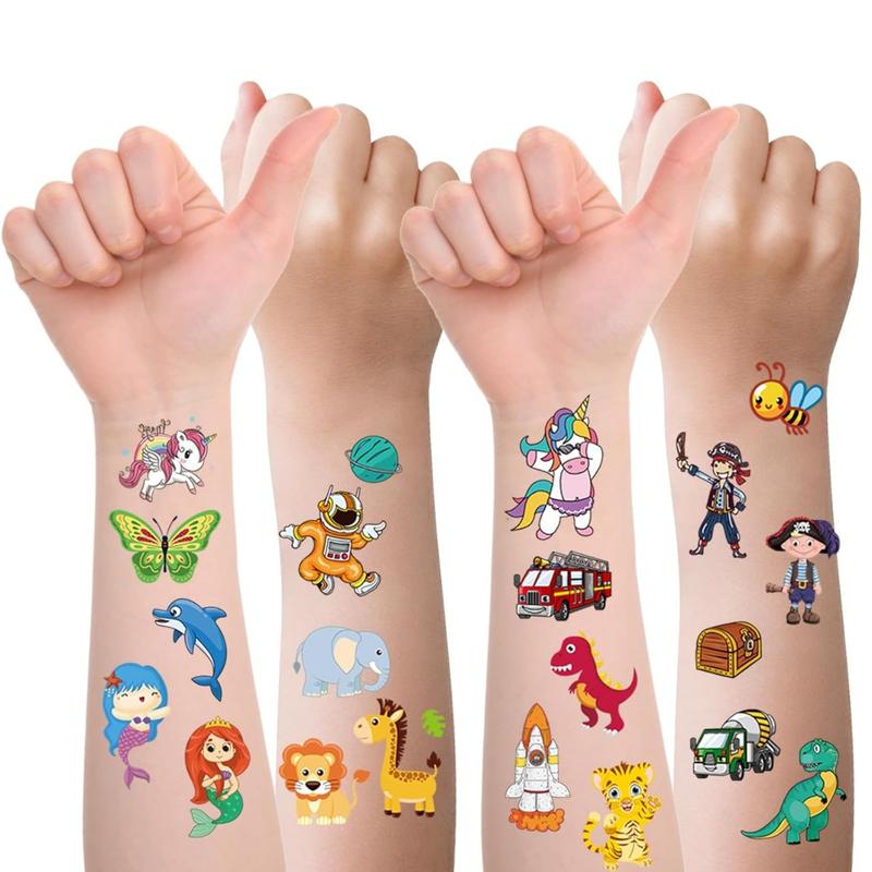 Tattoos for Kids, 300+ Mixed Styles Temporary Tattoos Stickers Set for Girls and Boys, Space Dinosaur Animals Butterfly Tattoos for Kids Birthday Party Supplies