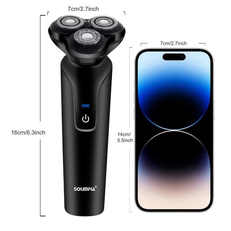 Portable Electric Shaver, 1 Box Rechargeable Rotary Shaver, Beard Shaver, Household Beard Shaver for Men, Men's Grooming Tool