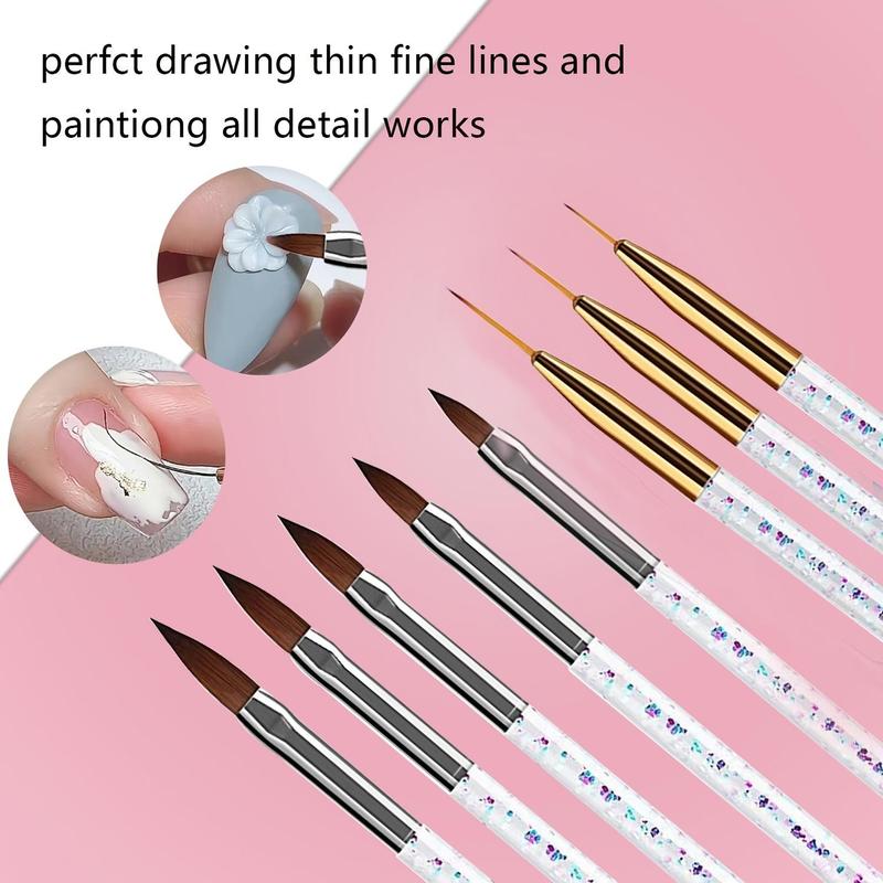 Nail Art Brush Kit, 31pcs box Nail Tip Painting Brush, 3D Builder Gel Brush, Carving Dotting Drawing Pen, Professional Nail Design Tool for Home & Salon Use